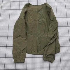 ◇ Θ グリーンレーベルリラクシング Green Label Relaxing ノーカラージャケット 38 カーキ系 レディース E  【1601150003225】