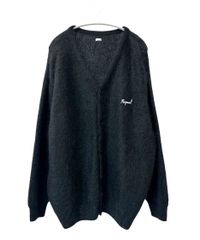 m*p様 SEQUEL モヘアコート 黒 L シークエル SEQUEL 25AW MOHAIR CARDIGAN BLACK ロゴ刺繍 モヘヤ