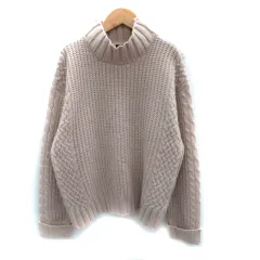 ムルーア MURUA ニット セーター長袖 ハイネック ケーブル編み F ピンクベージュ /SM11