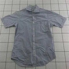 ◇ ⊂ フェアファクス FAIRFAX スリムフィット 半袖ストライプシャツ Sサイズ メンズ E  【1601150007759】