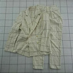 ◇ Θ サリア salire チェック柄セットアップスーツ ジャケット＆パンツ Mサイズ レディース E  【1601150008084】