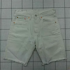 ◇ ⊂ リーバイス Levi's 501CT ホワイトデニムカットオフショーツ メンズ W28 E  【1601150008350】