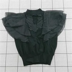 ◇ Θ マーキュリーデュオ MERCURYDUO フリルスリーブニット ブラック系 レディース E  【1601150008756】