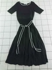 ◇ Θ インデックス index 配色ラインワンピース ブラック系 M レディース E  【1601150008992】