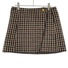 GANNI ガニー Chicory Coffee Check Wool Mini Skirt チェックウールミックススカート W0655 ブラウン -のサムネイル