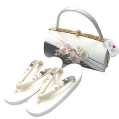 超特価 草履・バッグ（L）高級帯地 梅 桜 シャンパンゴールド 成人式