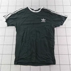 ◇ ⊂ アディダス adidas 3ストライプスTシャツ ブラック系 メンズ Lサイズ E  【1601150010100】