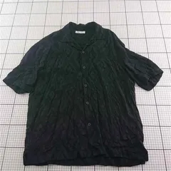 ◇ ⊂ ザラ ZARA オープンカラーシャツ ブラック系 Lサイズ メンズ E  【1601150033178】