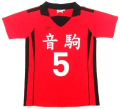 【中古】衣類 弧爪研磨 音駒高校ユニフォーム(5番) レッド×ブラック Lサイズ 「ハイキュー!!」