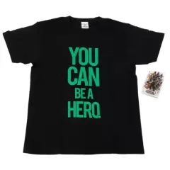 【中古】衣類 展覧会キービジュアル Tシャツ(特製アクリルバッジ付き) ブラック×フルカラー Mサイズ 「僕のヒーローアカデミア展 DRAWING SMASH」