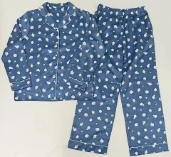 【中古】衣料雑貨 集合 サテンパジャマ(長袖＆ロングパンツ) ブルー レディースXLサイズ 「ちいかわ なんか小さくてかわいいやつ×GU」