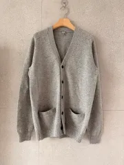 ユニクロ ウール100 グレー メンズ L カーディガン 新品