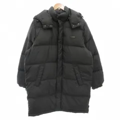 コンバース CONVERSE フード付ダウンコート ロング ジップアップ ロゴ M 黒 ブラック /GV ■GY59