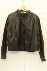 【中古】 ZARA レディース長袖シャツ L フェイクレザーシャツ ZARA L 黒 ブラック 無地