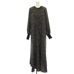 シップス SHIPS ワンピース マキシ ロング 水玉 ドット 長袖 M 黒 ブラック 白 ホワイト /HN