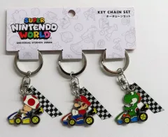 【中古】雑貨 マリオ＆キノピオ＆ヨッシー(マリオカート) キーチェーン3個セット 「スーパーマリオ」 ユニバーサル・スタジオ・ジャパン スーパーニンテンドーワールド限定