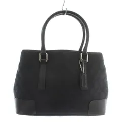 コーチ COACH ハンドバッグ トート キャンバス レザー シグネチャー 総柄 黒 ブラック 6089 /XZ ■GY18