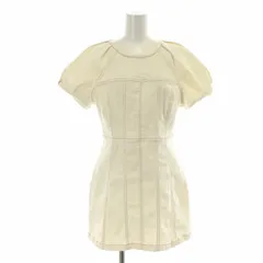 ザラ ZARA デニムワンピース ミニ 半袖 M 白 ホワイト /EE