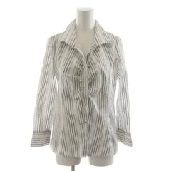 ナラカミーチェ NARA CAMICIE シャツ ブラウス 長袖 ストライプ柄 3 白 ホワイト /RR