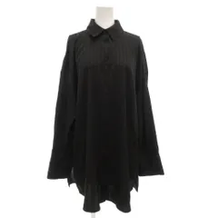 ザラ ZARA ストライプシャツ ブラウス S 長袖 オーバーサイズ ロング 黒 ブラック 7969/037/800 /GV