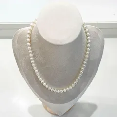 【美品】アコヤ★パールネックレス★シルバー刻印★ お洒落★シンプル★レディース