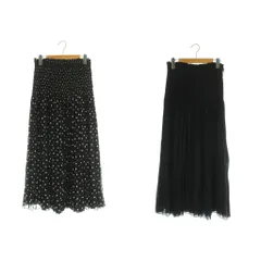 ブレンへイム BLENHEIM リバーシブルプリーツスカート ドット ロング M ブラック /MY ■OS