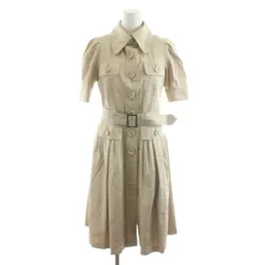 バーバリーブラックレーベル BURBERRY BLACK LABEL ワンピース ひざ丈 半袖 ベルト 38 ベージュ FM464-182-40 /AN37のサムネイル