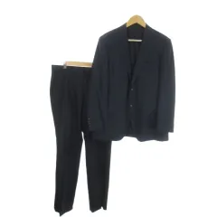 ダーバン DURBAN セットアップ シングルスーツ フォーマル AB6 紺 ネイビー ストライプ柄 長袖 2つボタン /AO1 ■GY99