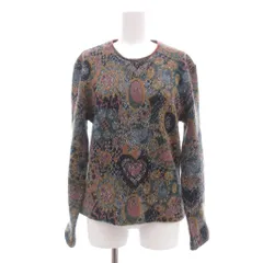 ミッソーニ MISSONI ヴィンテージ ニット セーター モヘア混 長袖 総柄 42 ブルー系 マルチカラー /UO