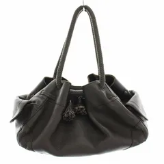 コールハーン COLE HAAN ハンドバッグ レザー タッセル 保存袋付き 茶 ブラウン /YT