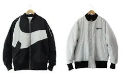 ナイキ NIKE NSW SYNFL SWOOSH REVERSIBLE BOMBER JACKET スウォッシュ ロゴ リバーシブル 中綿 ボンバー ジャケット ブルゾン DR7021-010 L 黒 白 ブラック ホワイト 251118のサムネイル