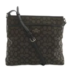 コーチ COACH ショルダーバッグ キャンバス レザー シグネチャー 総柄 ロゴ シルバー金具 黒 ブラック F58285 /XZ ■GY18