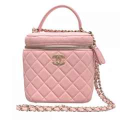 【中古】 CHANEL シャネル  シャネル バニティケース チェーンショルダーバッグ ゴールド金具 ラムスキン ピンク レディース 25034008 SA
