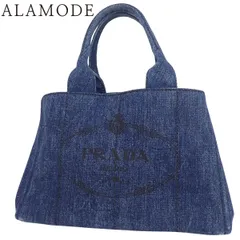 PRADA(プラダ) カナパ トートバッグ デニム ブルー青 ゴールド金具 B1877B レディース 40802175319【中古】【アラモード】