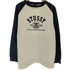 ステューシー Stussy 90s 紺タグ OLD アーチロゴ ラグランスリーブ クルーネックスウェット メンズ import：M 