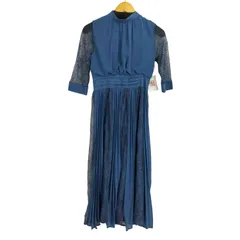 ユーズドフルギ USED古着 POUR VOUS プチハイネックシフォンプリーツレース切り替えワンピース レディース JPN：M 