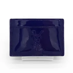 【3月5日までの限定価格】イヴ サンローラン YSLロゴ エナメル カードケース ブルー 箱付き