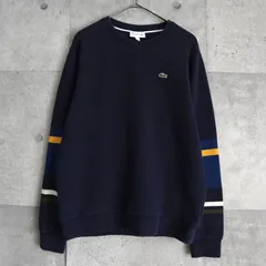 【3月5日までの限定価格】ラコステ ロゴパッチ ボーダー ニット ネイビー