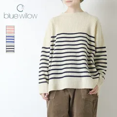 [40%OFF] ブルーウィロー blue willow ウール混ニットボーダーボトルネックプルオーバー 01EWP29549 セーター ワイド リブ レディース 2025秋冬 [返品・交換不可]
