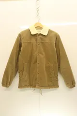 【中古】 BEAMS メンズジャケット S コーデュロイボアコーチジャケット BEAMS S ベージュ 肌色 無地