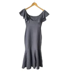 ロイヤルパーティー ROYAL PARTY ニットワンピース ロング フリル F 青 ブルー ■GY43