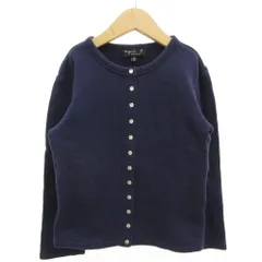 アニエスベー agnes b. カーディガン スウェット地 スナップボタン 裏起毛 10 紺 ネイビー /GV ■GY14