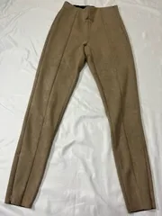 【222974】ZARA ザラ  テーパードパンツ　ウエストゴム　サイドファスナー　ポリエステル・ポリウレタン混合　EURXS  ・ ライトブラウン系