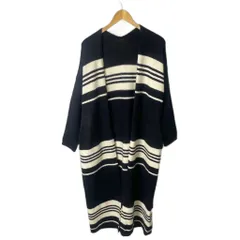 アンティカ antiqua ロング ボーダー カーディガン 長袖 ブラック ホワイト