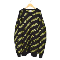 ヴェトモン VETEMENT 21AW Monogram Knit モノグラム ニット セーター ウール L 黒 ブラック UA52KN600Bのサムネイル