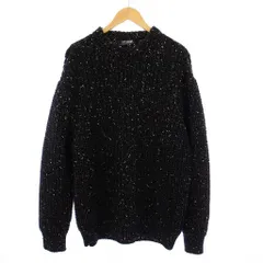 ラフシモンズ RAF SIMONS 22AW Bulky pearl ribbed roundneck sweater ニット セーター 長袖 M 黒 ブラック