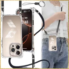 ☆彡送料無料でお届け☆彡Size:iPhone 16 Pro Max_Color:透明 OJBSEN iPhone 16 Pro Max 用 ケース アイフォン16プロマックスケースショルダー【ストラップ2枚付き】肩がけ 首掛け 紐付き 斜めがけ スマホケース