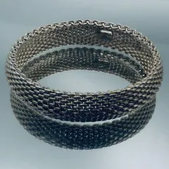 TIFFANY＆CO．ティファニー サマセット メッシュバングル ブレスレット アクセサリー スターリングシルバー 925 ★中古★