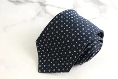 グリーンレーベルリラクシング ブランドネクタイ ドット 小紋柄 花柄 シルク PO メンズ ネイビー green label relaxing 【中古】
