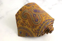 エトロ ブランドネクタイ 総柄 ペイズリー 幾何学模様 シルク イタリア製 PO メンズ ブラウン ETRO 【中古】